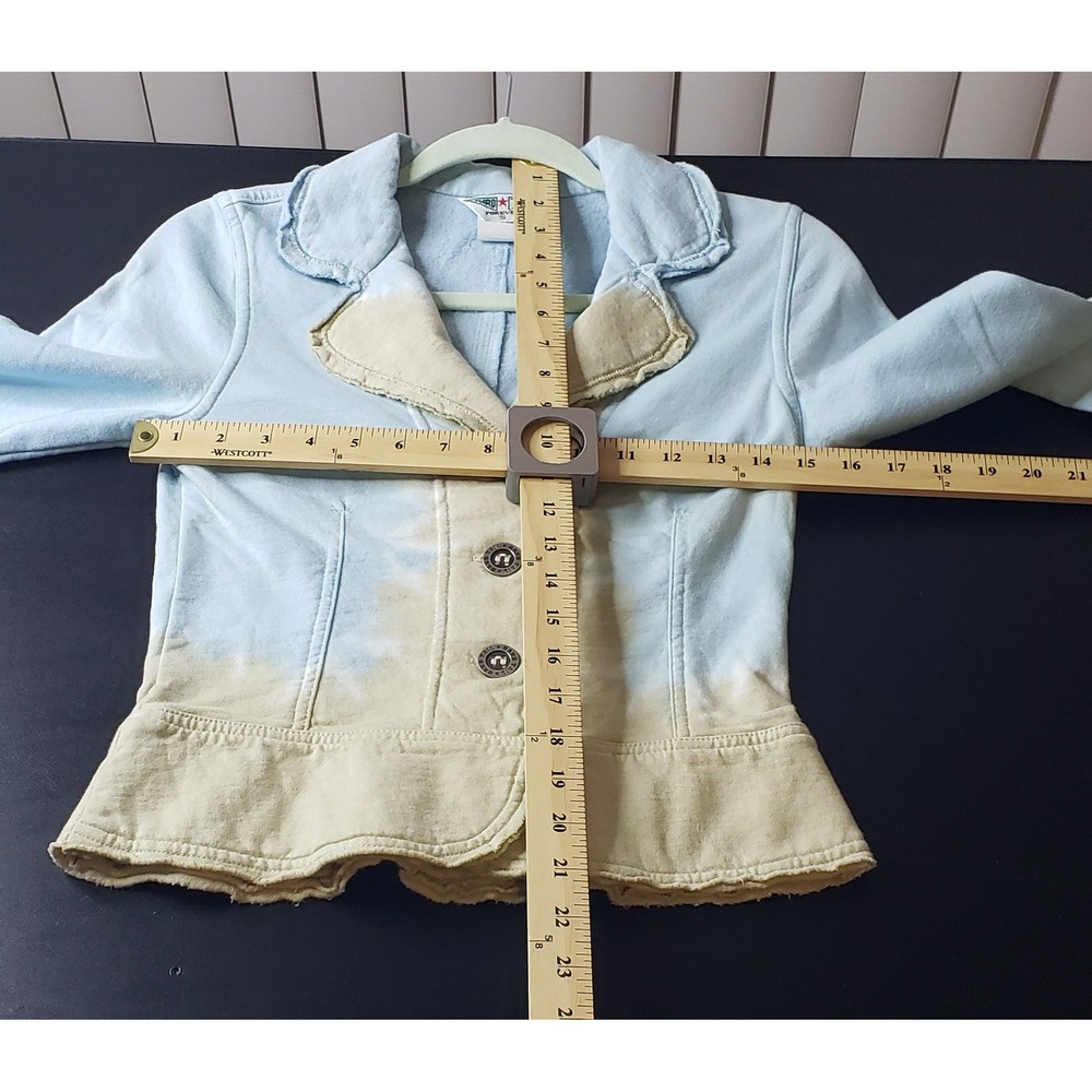 Hard Tail Forever Blue Tan Tie Dye Cotton Knit Blazer Jacket S Dopamine Spring - Picture 7 of 9